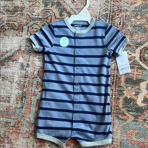 Carter's Navy and Gray Striped Bodysuit